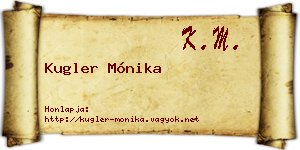 Kugler Mónika névjegykártya